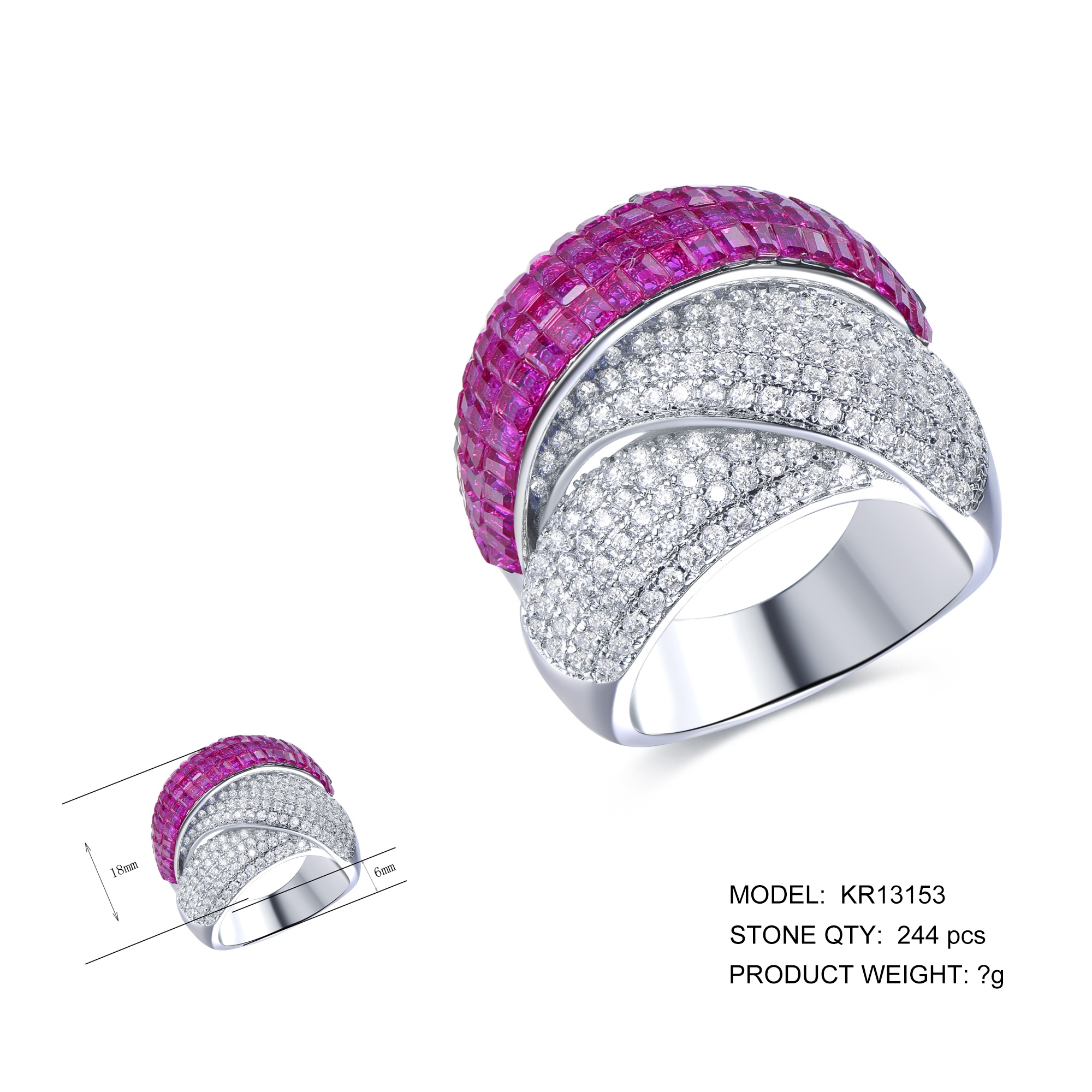 Gemstone Eternity Ring Double Ccross Line Micro Pave Bands Eternity Cubic Zirconia CZ Diamond 925 Silver Rings women
