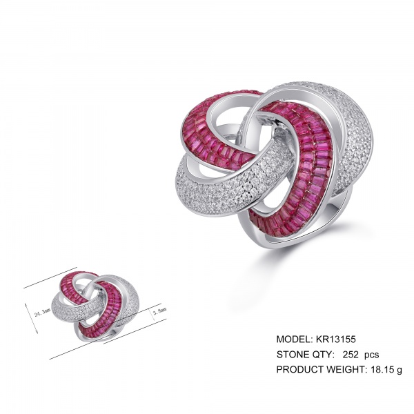  925 Sterling Silver Diamond Ring with Light Luxury and Versatile High Eternity Cubic Zirconia CZ Diamond Inlay for Women