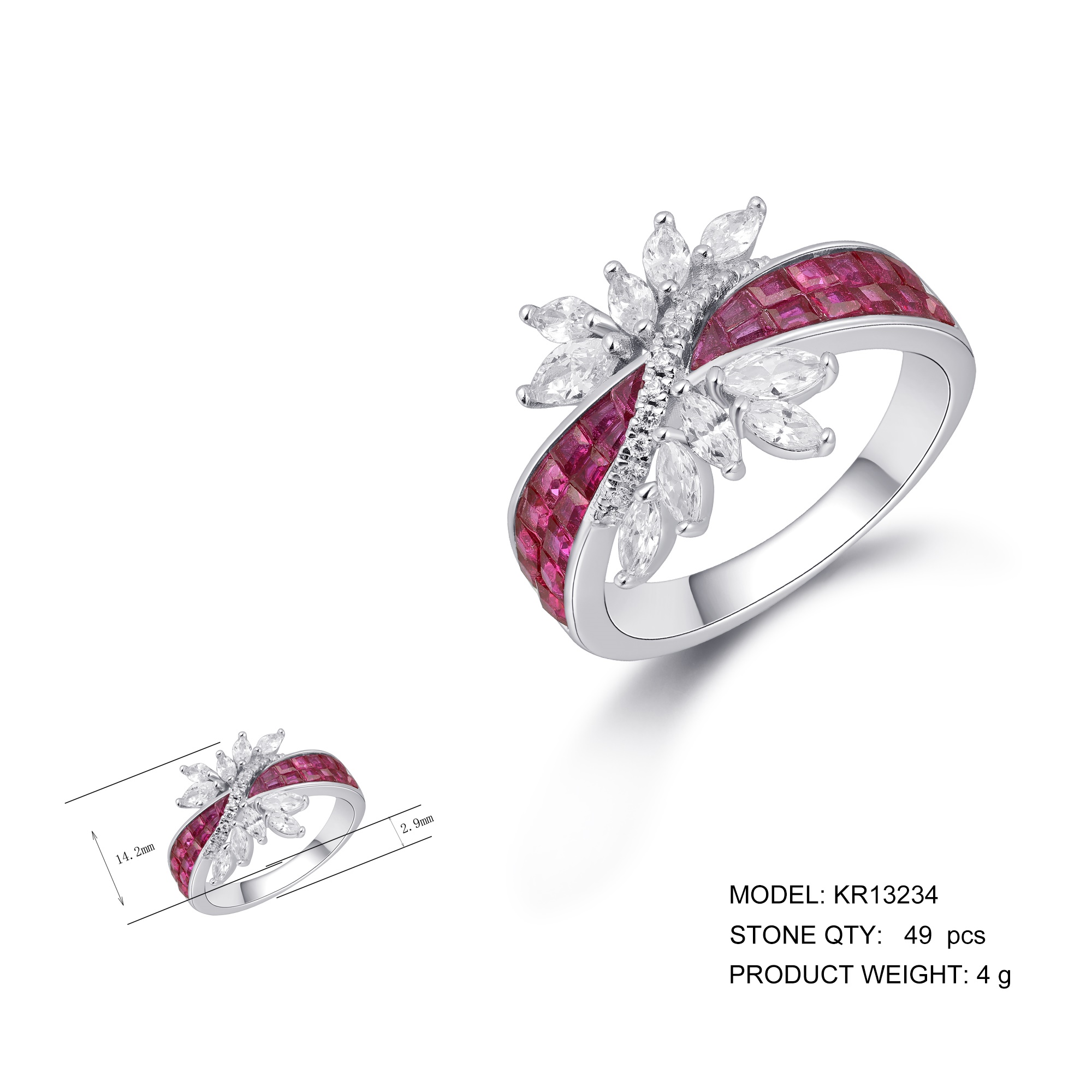 S925 Silver Plated 18k Gold Diamond Ring for Women Luxury High Carbon Diamond Fashion Ring Wholesale