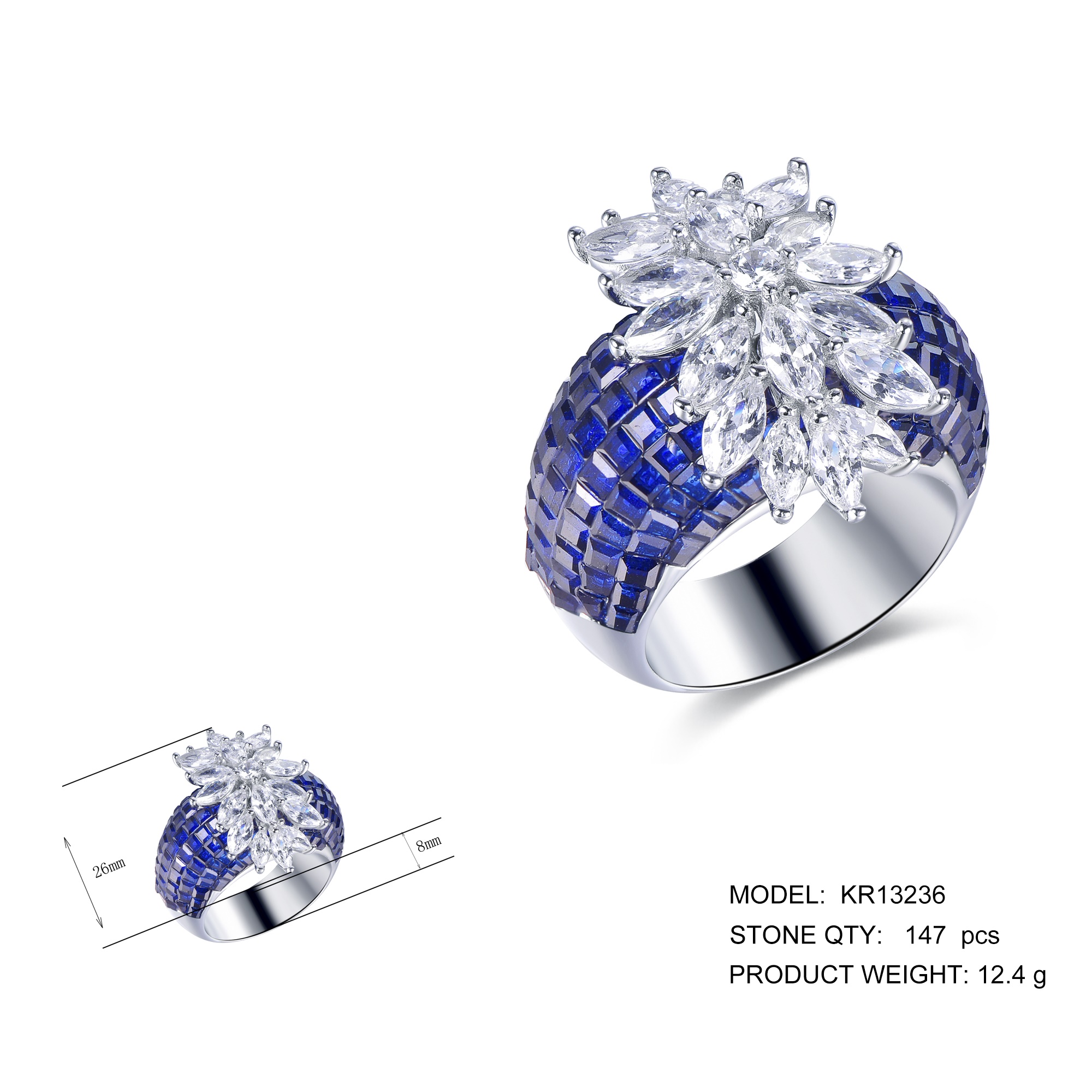 S925 Silver Plated 18k Gold Diamond Ring for Women Luxury High Carbon Diamond Fashion Ring Wholesale