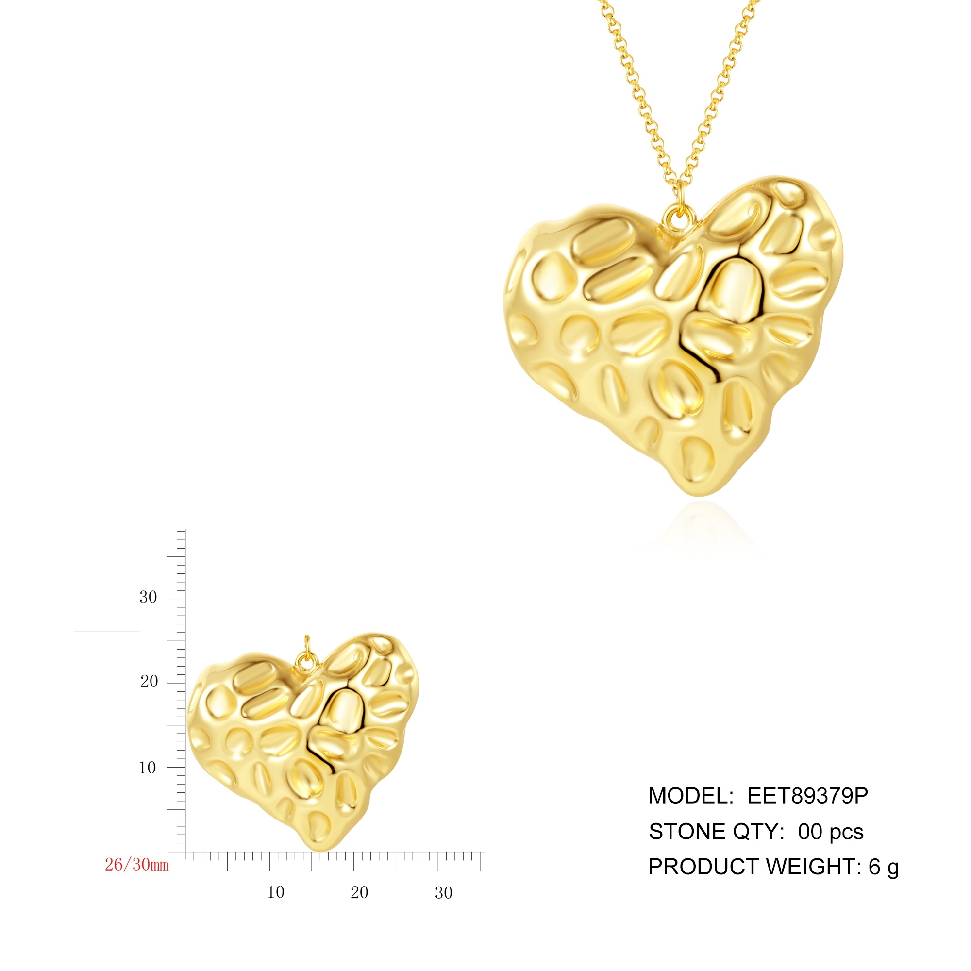 Fashion Jewelry 925 Sterling Silver Diamond Heart Necklace