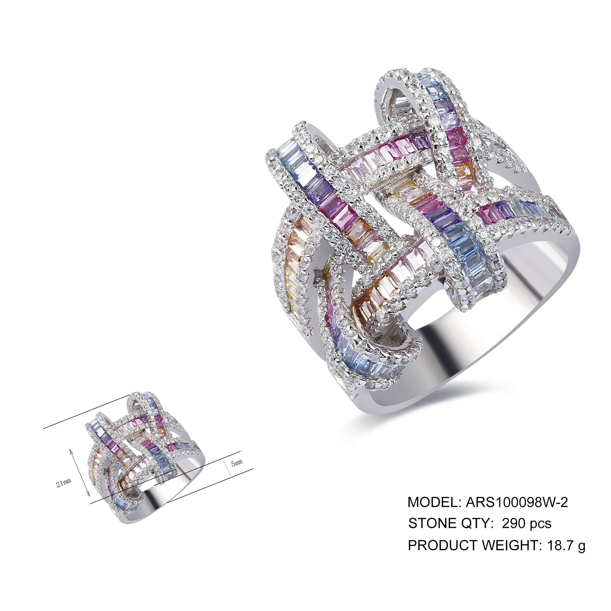 Vintage jewelry CZ Women's Zircon Bangle mix color