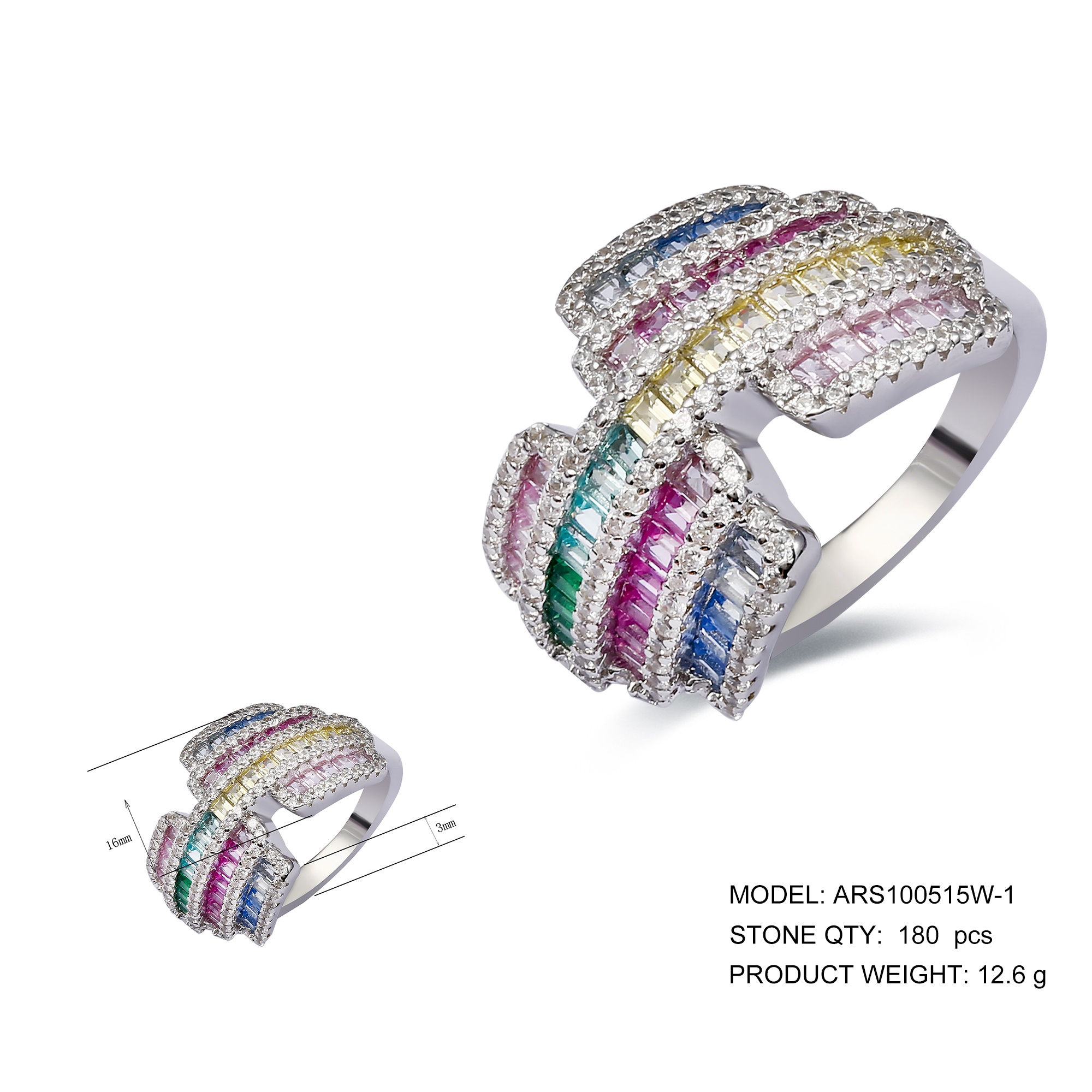 Vintage jewelry CZ Women's Zircon Bangle mix color
