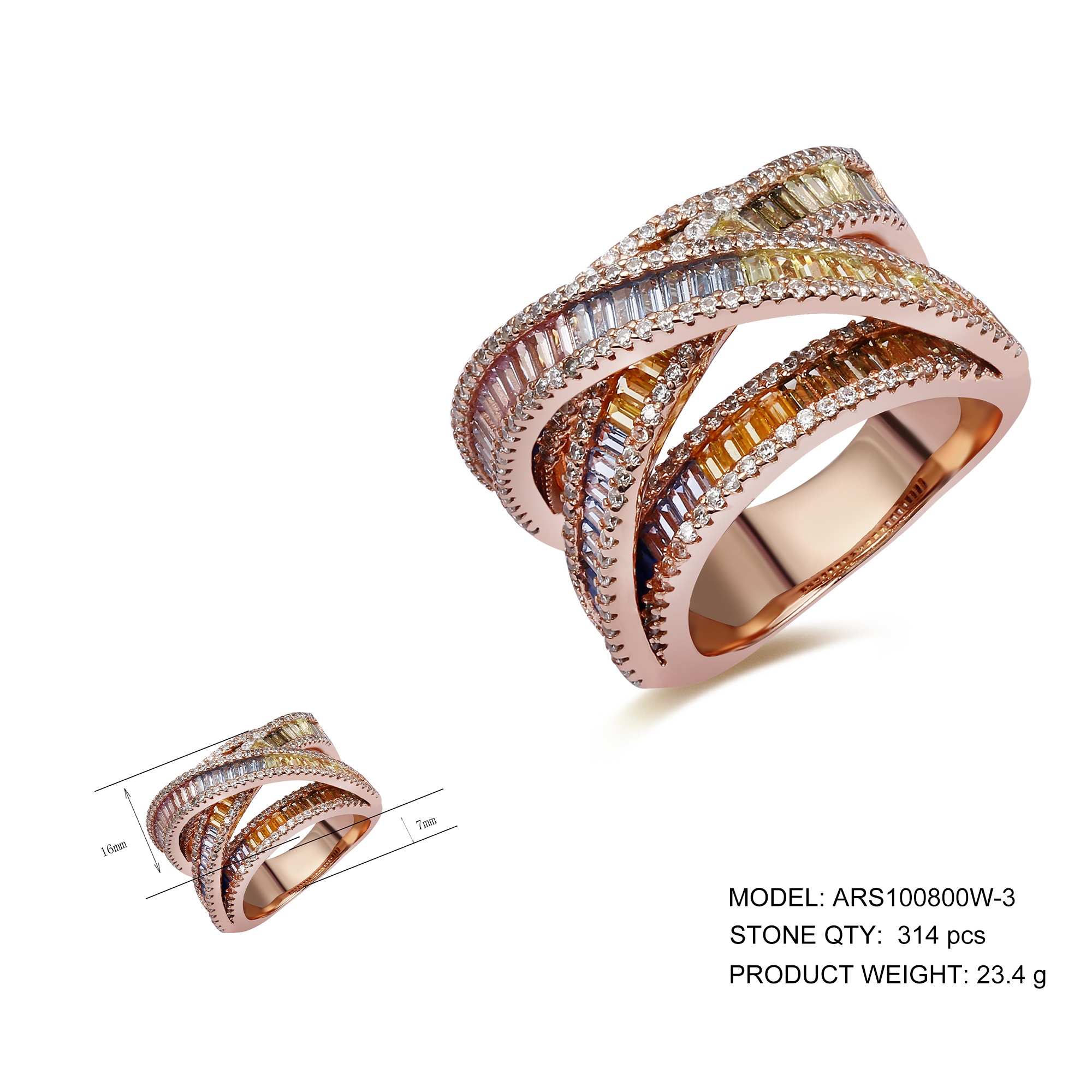 Vintage jewelry CZ Women's Zircon Bangle mix color
