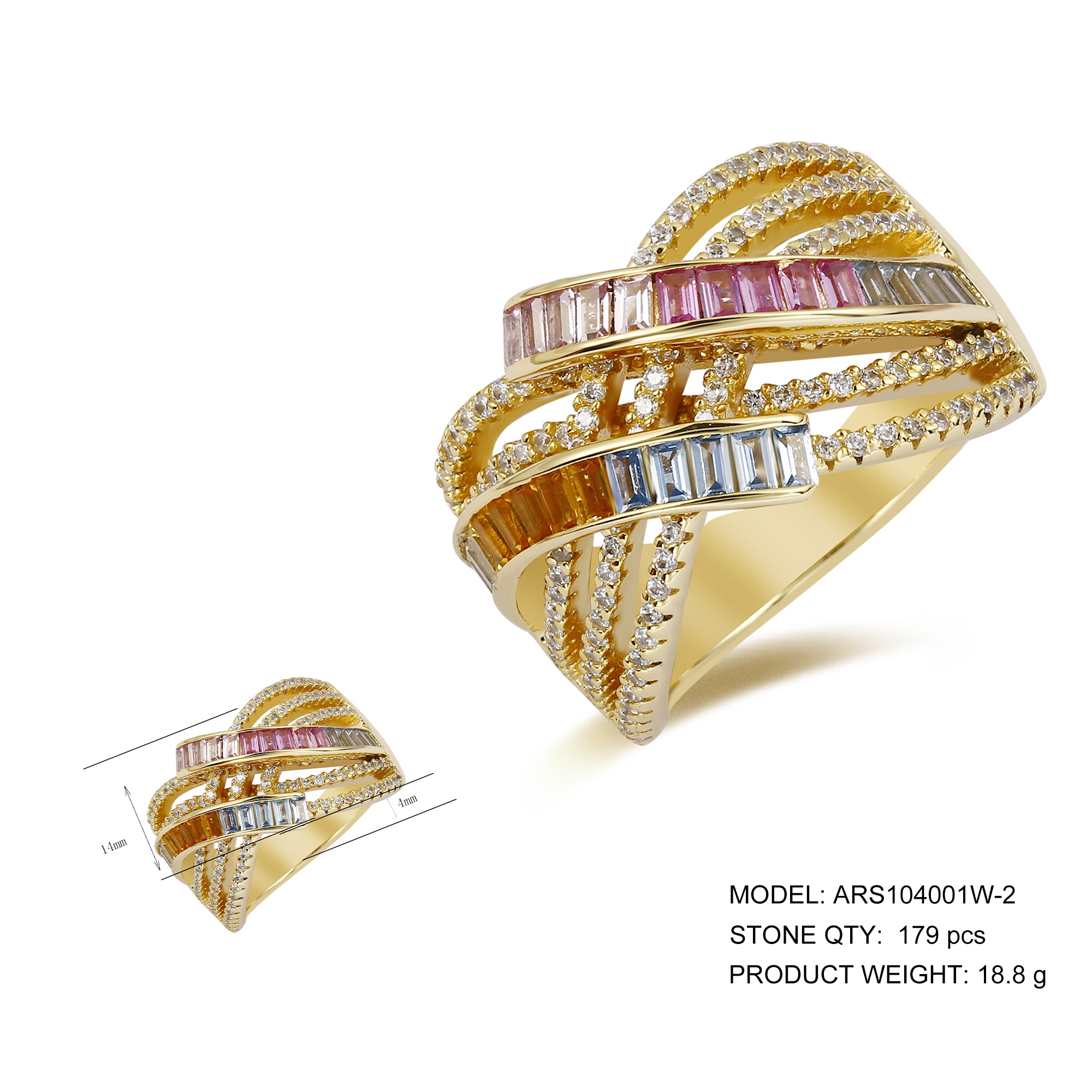 Vintage jewelry CZ Women's Zircon Bangle mix color