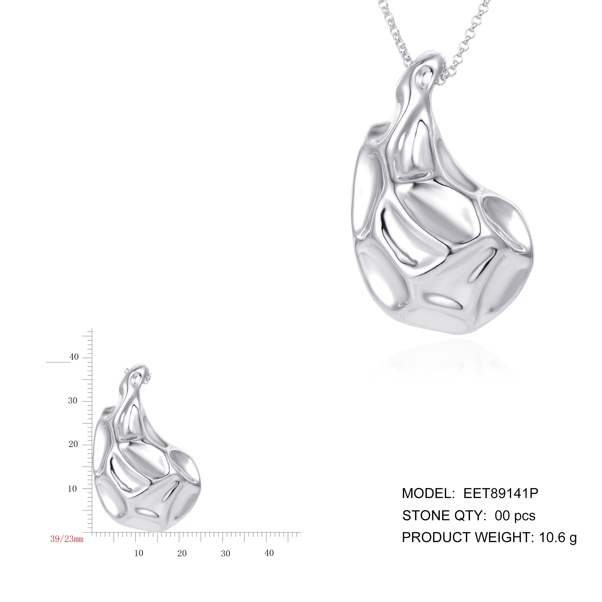 Vintage Style 18K Gold Plated 925 Sterling Silver Water Drop Necklace with Engraving Line Gift for Women