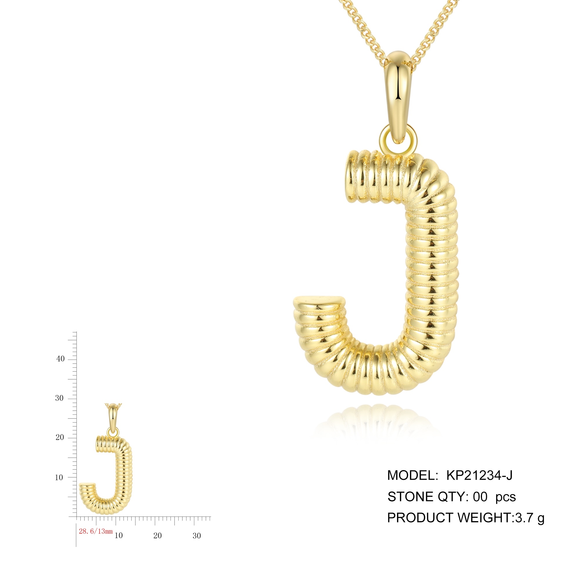 S925 Sterling Silver Bold Letter Pendant statement initial Necklace women gift
