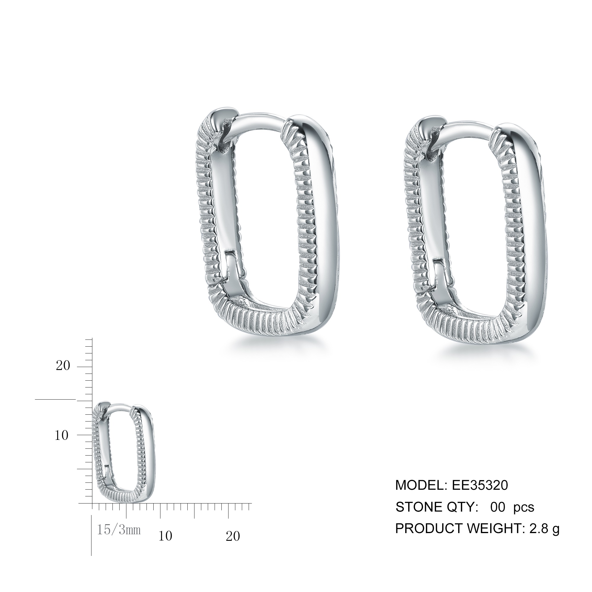 Fashion Wholesale Women Sterling Silver Trendy Shiny U Shaped Women Earrings Hoops, Jewelry Earrings