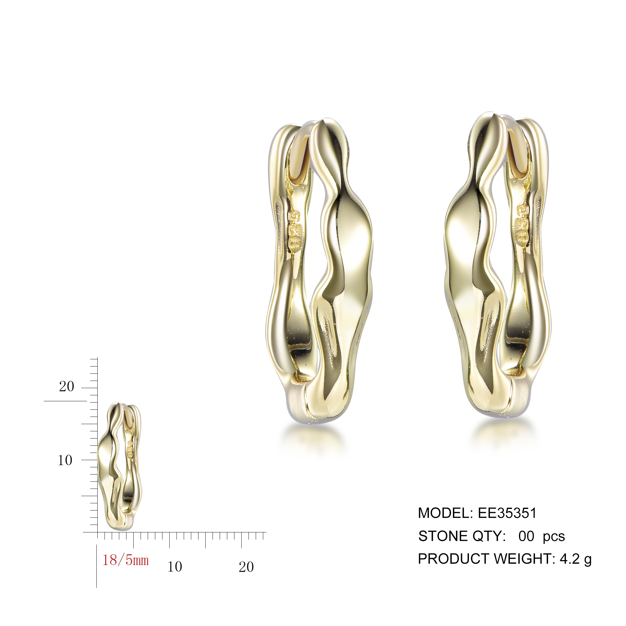 925 Sterling Silver Hot Sale hoop Earrings Simple Temperament Hot Semale Sexy Jewelry Gift For Women