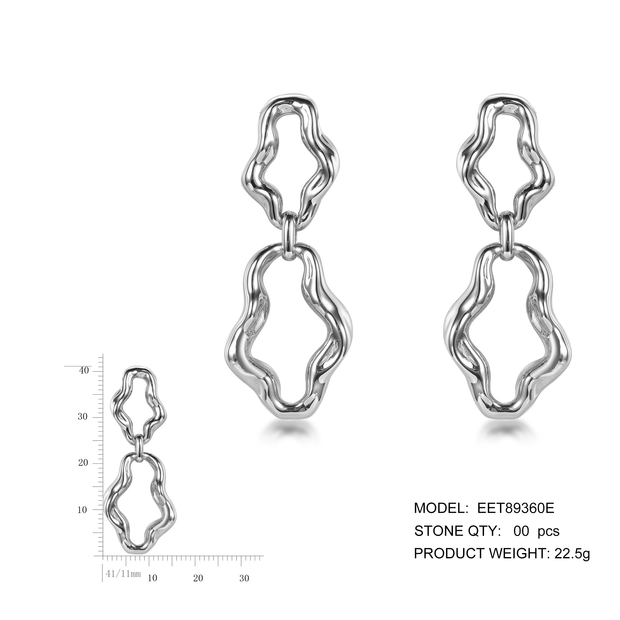 Minimalist Geometric 925 Sterling Silver Jewelry 18K Gold Plated Piercing Earrings for Women Gift