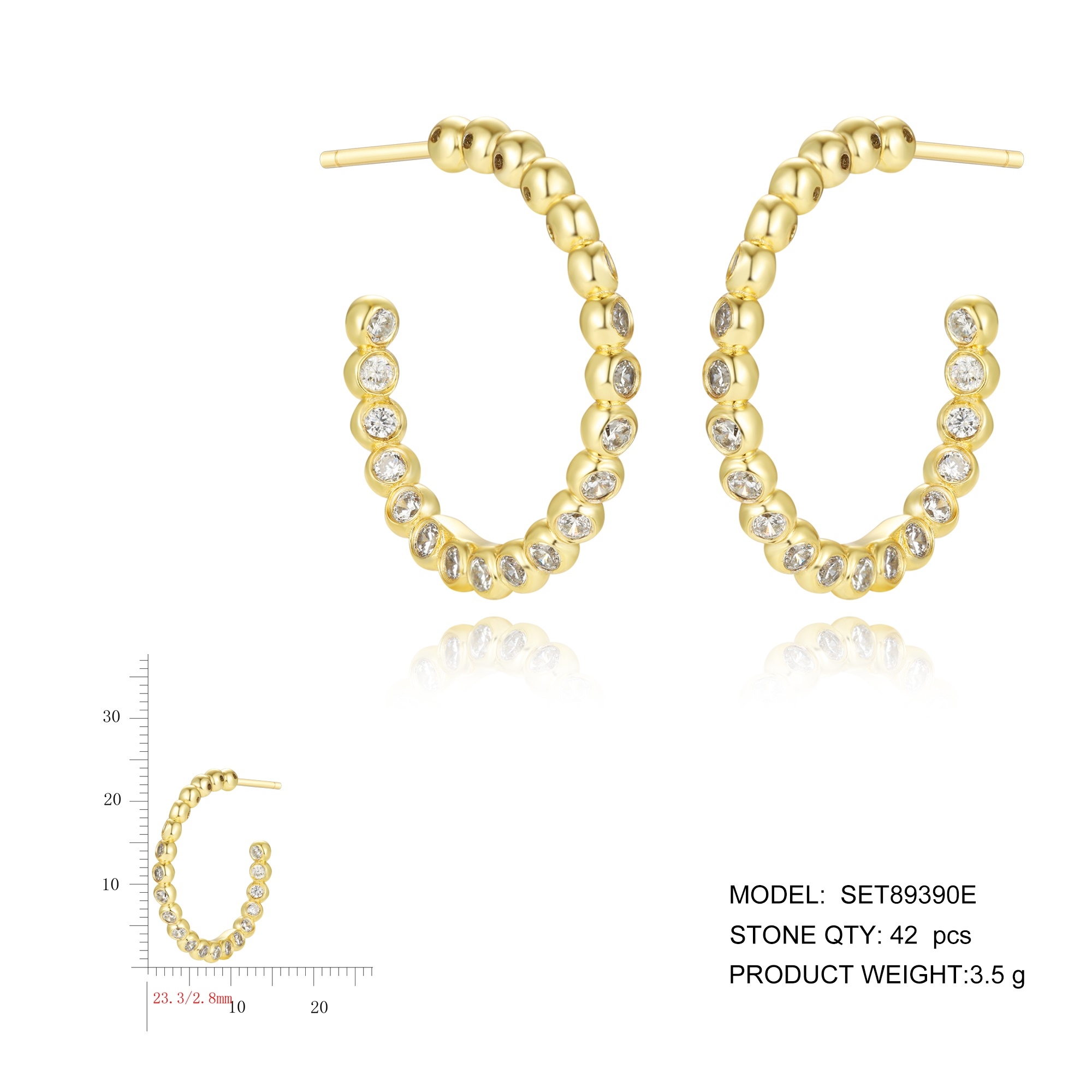 925 Silver Hot Sale Korean geometric hoop Earrings Simple Temperament Exquisite Hot female Sexy Jewelry Gift