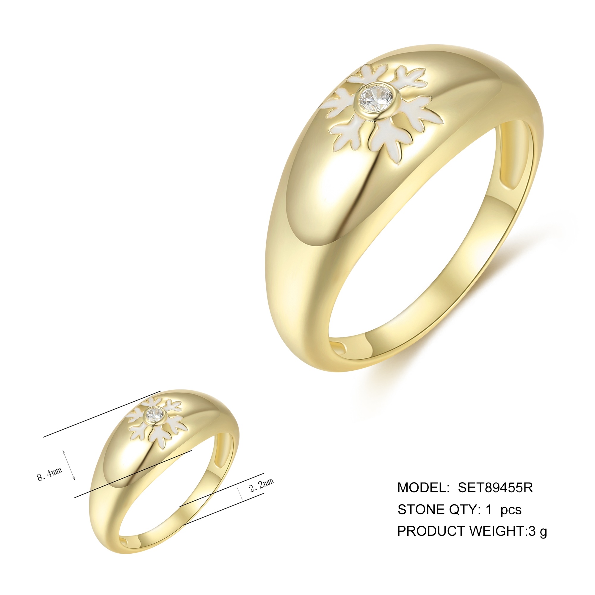 New Style Trendy 18K Gold Rings Hip Hop Custom 925 Sterling Silver CZ Tone Men Bling Out Jesus Ring