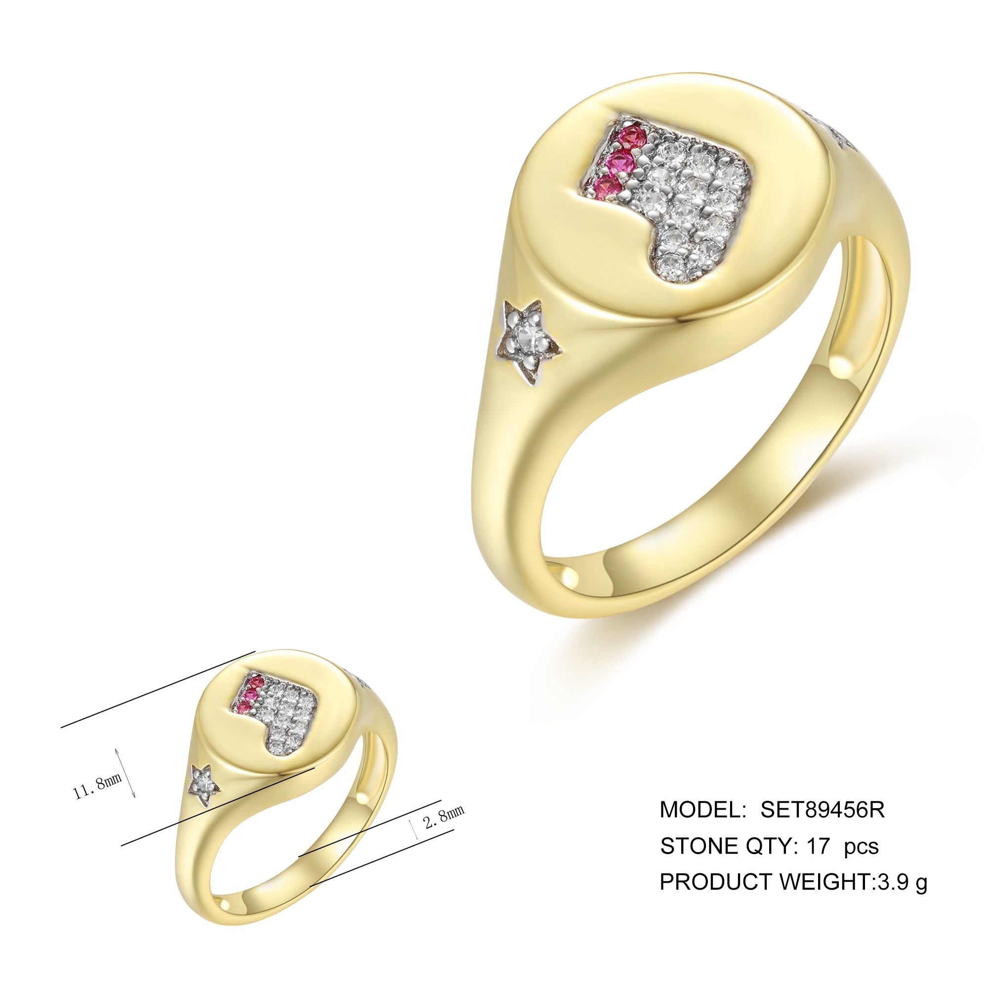 New Style Trendy 18K Gold Rings Hip Hop Custom 925 Sterling Silver CZ Tone Men Bling Out Jesus Ring