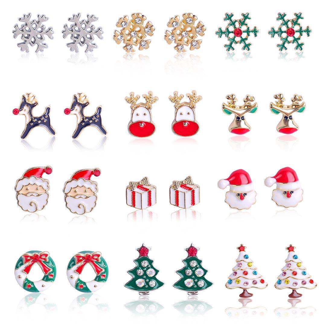 Christmas earrings Christmas tree lovely snowman earrings jewelry wholesale