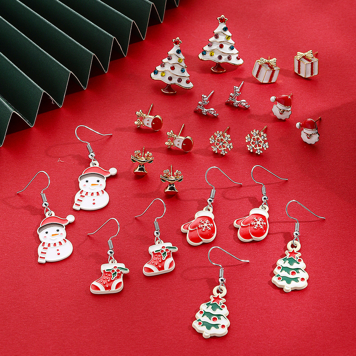 Christmas Jewelry 925 Silver Santa Claus Christmas Tree Cute Animal Stud Earrings for Teens