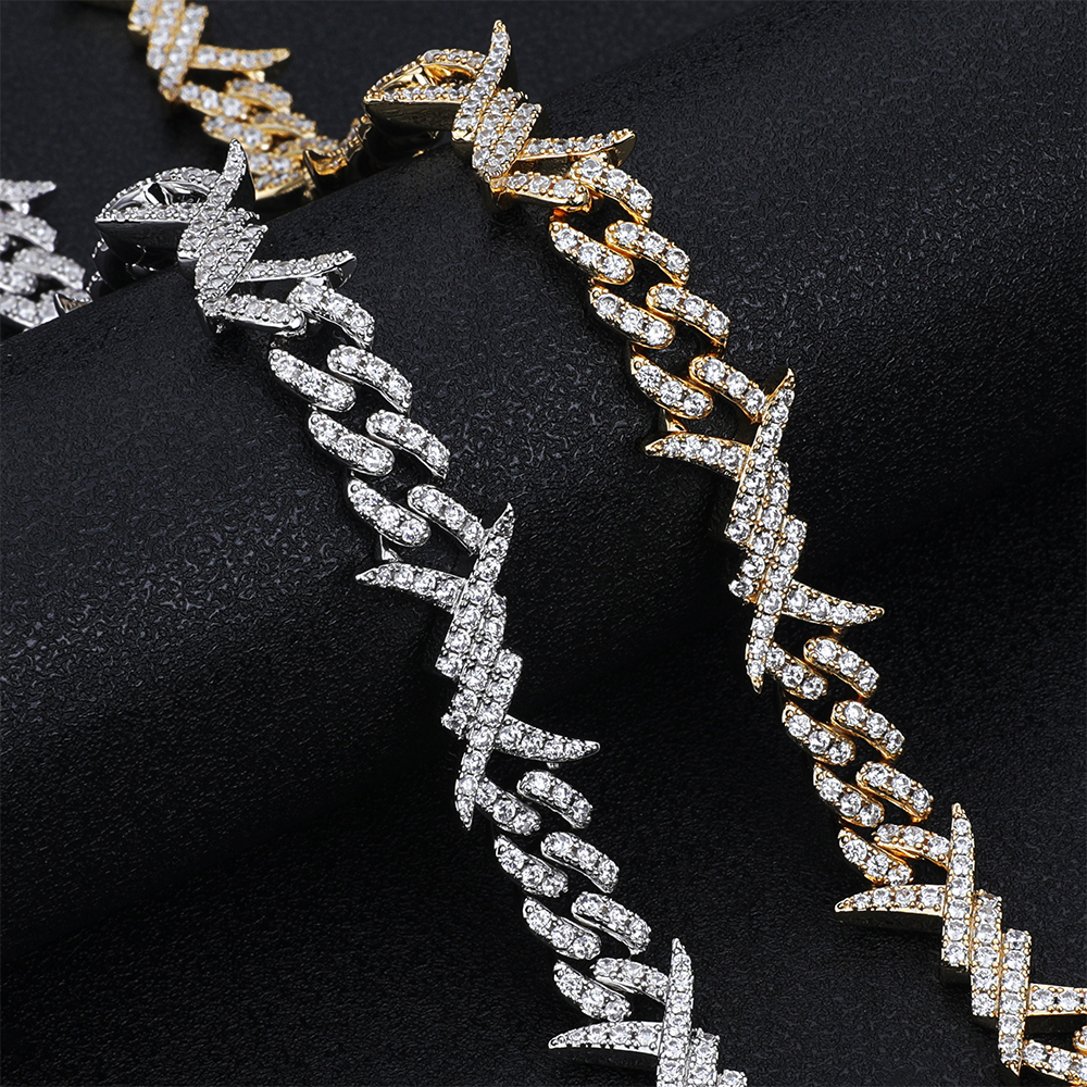 10mm width cadena de oro 14k 18k plata collares para hombre de plata 925 chuban link chian