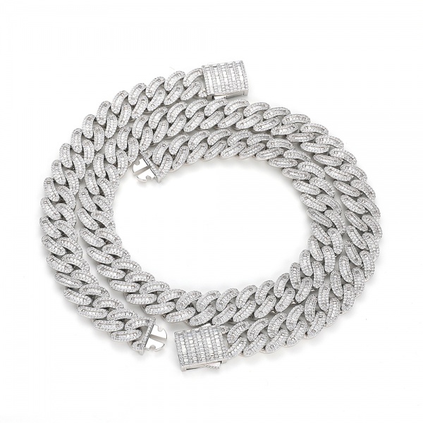  Men Women Hip Hop Jewelry 13mm Cuban Chain Iced Out CZ Prong Cuban Link Chain Necklace Diamond Cuban Chain