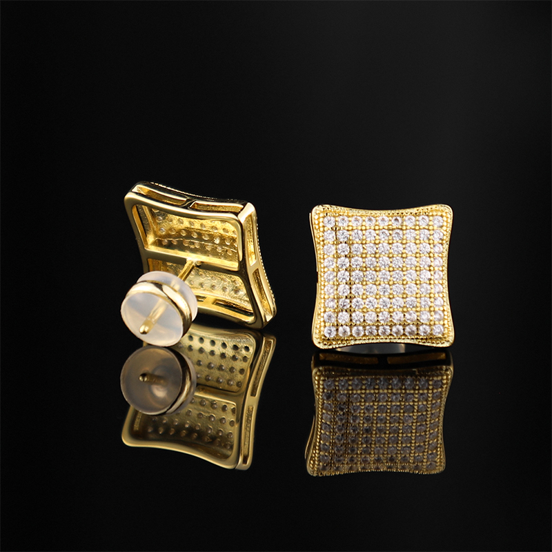 Silver Jewelry Fashion Silver Earring Designs New Model Earrings 925 Sterling Silver Pave Cz Round Stud Earring For Men