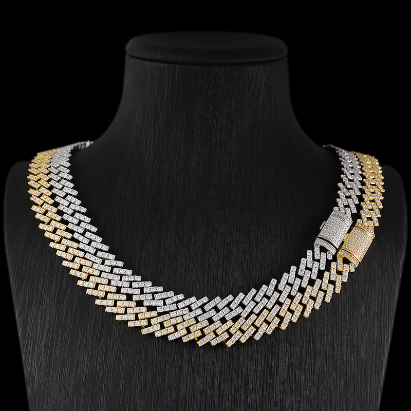 Hip Hop Cuban Chain 8mm VVS Moissanite Diamond Iced Out 925silver Chain Custom Cuban Necklace For Men