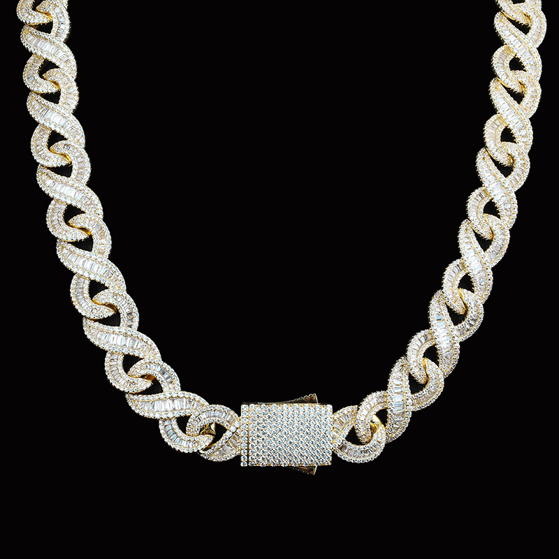Hot Selling 925 Sterling Silver Hip Hop 8mm 10mm 12mm 14mm 19mm Iced Out Moissanite Diamond Cuban Link Chain Rock Jewelry