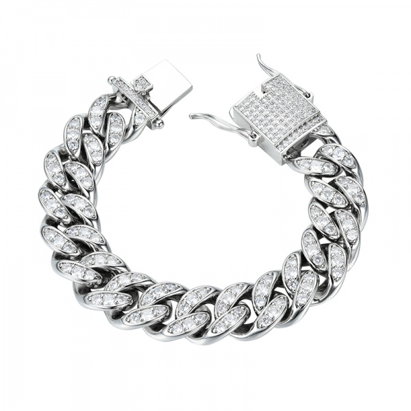Wholesale Fashion Jewelry Bangles Chain Stainless Steel Cuban Bracelet Customized for Men