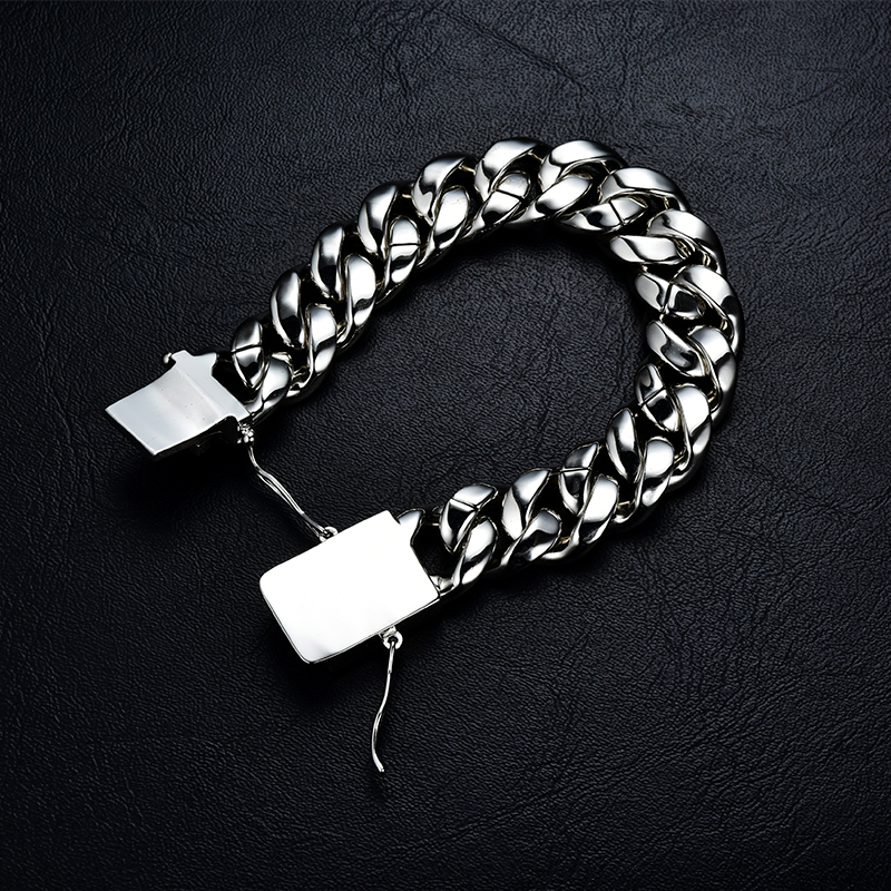 Wholesale Fashion Jewelry Bangles Chain Stainless Steel Cuban Bracelet Customized for Men