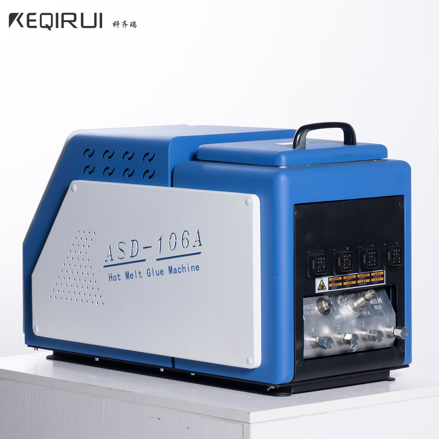 ASD-106A The hot melt adhesive machine's large-capacity gear pump delivers adhesive steadily.