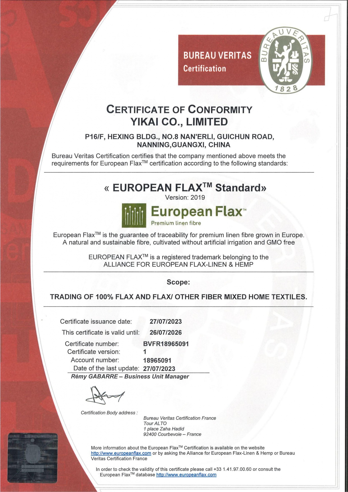 scan-EUROPEAN FLAX CERTIFICATE YIKAI CO