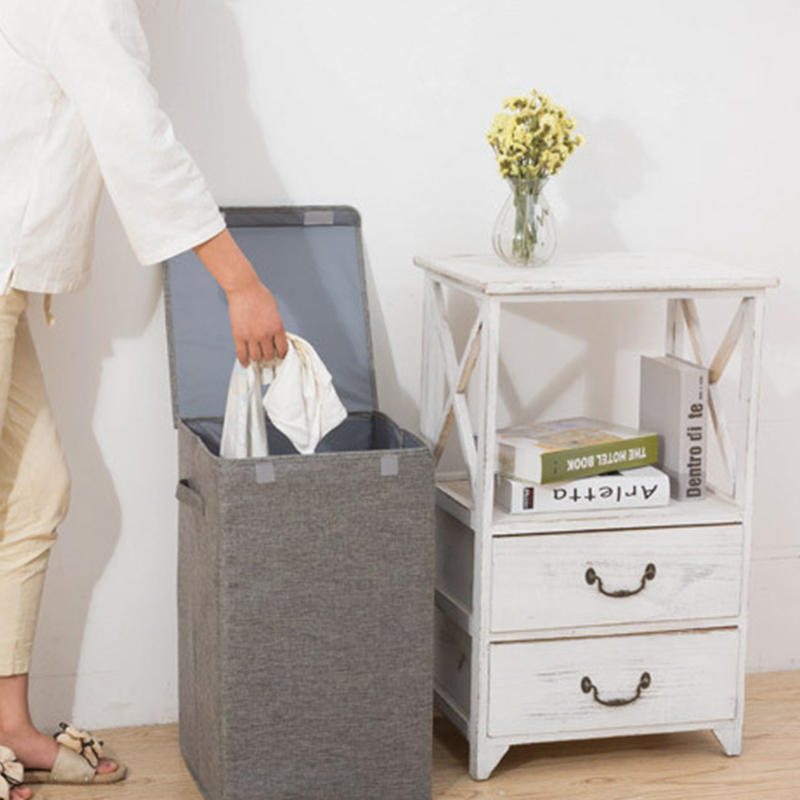 Custom Faux Linen Laundry Hamper Clothes Storage