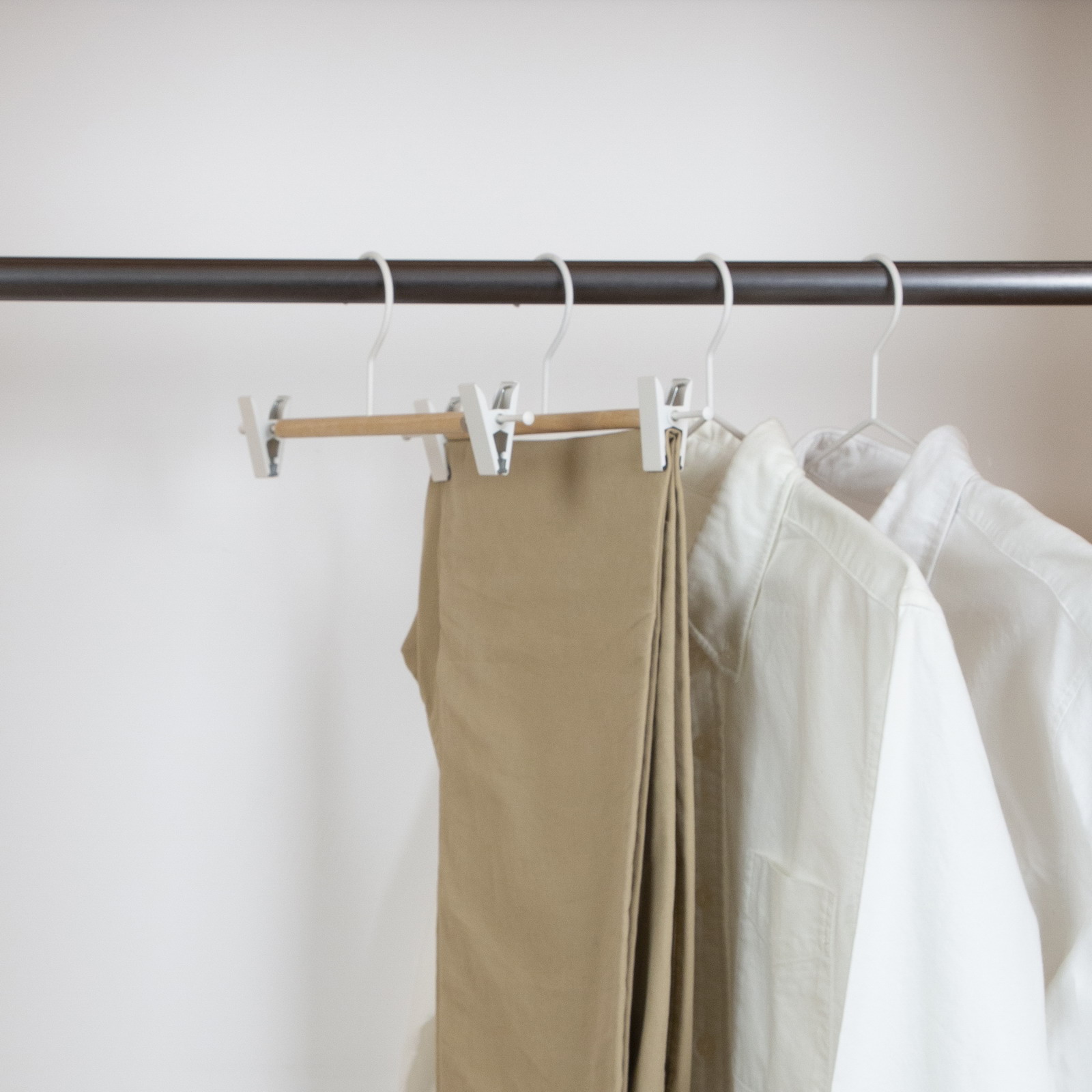 Natrual White Metal Wood Trousers/Skirt Hanger
