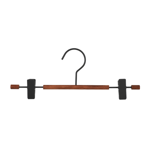 Natrual Frosted Metal Wood Trousers/Skirt Hanger with Movabel Clips