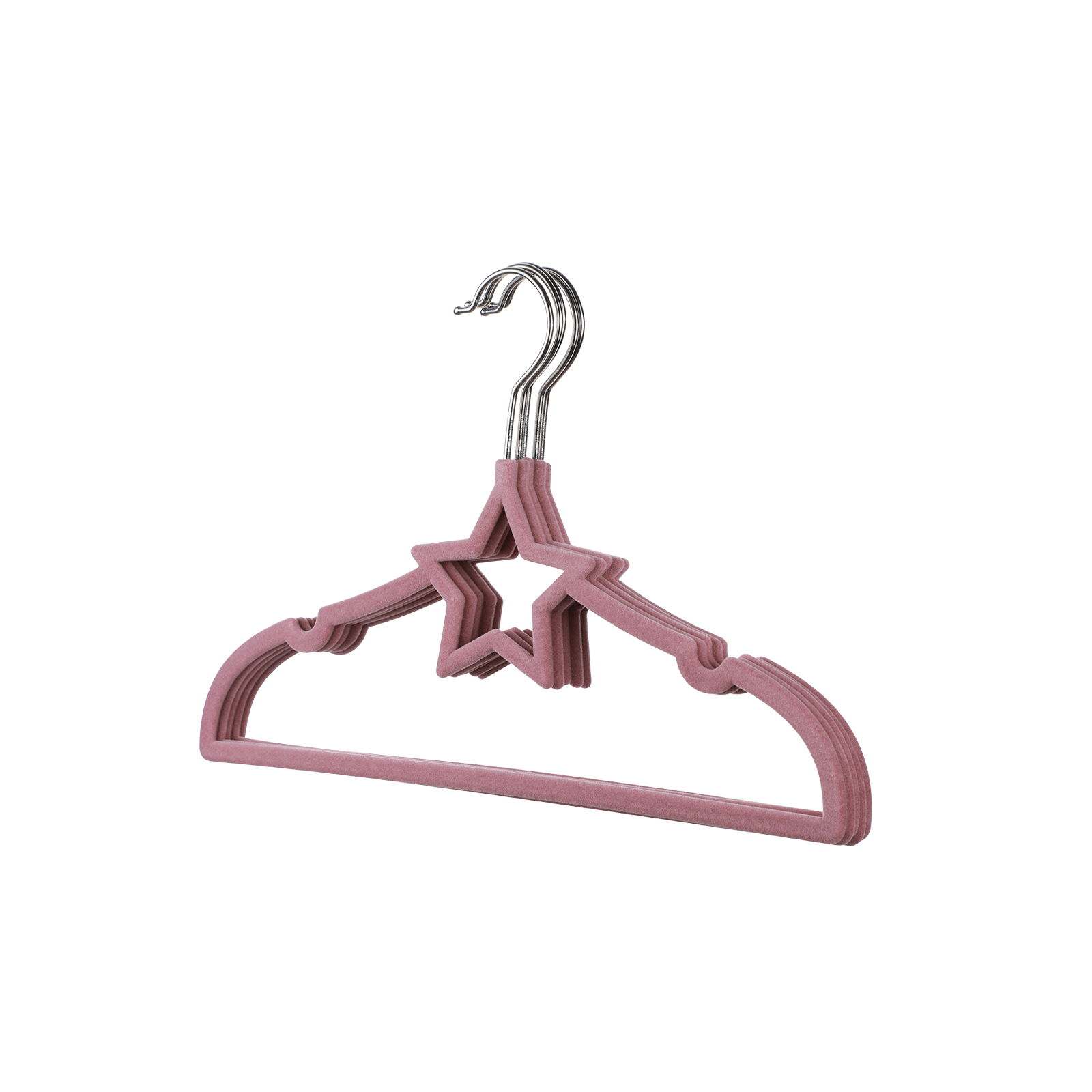 Star Flocking Plastic Baby Clothes Hanger