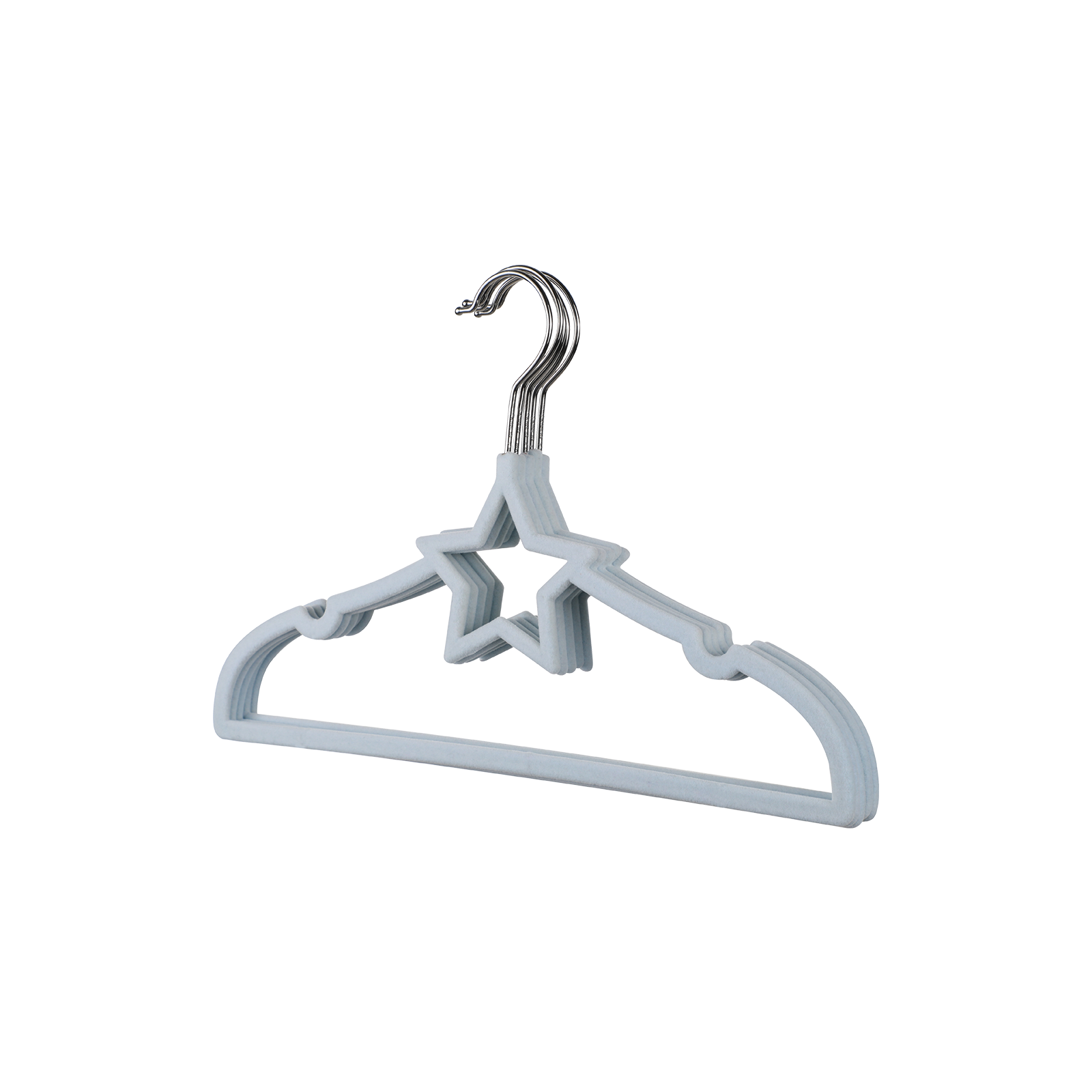 Star Flocking Plastic Baby Clothes Hanger
