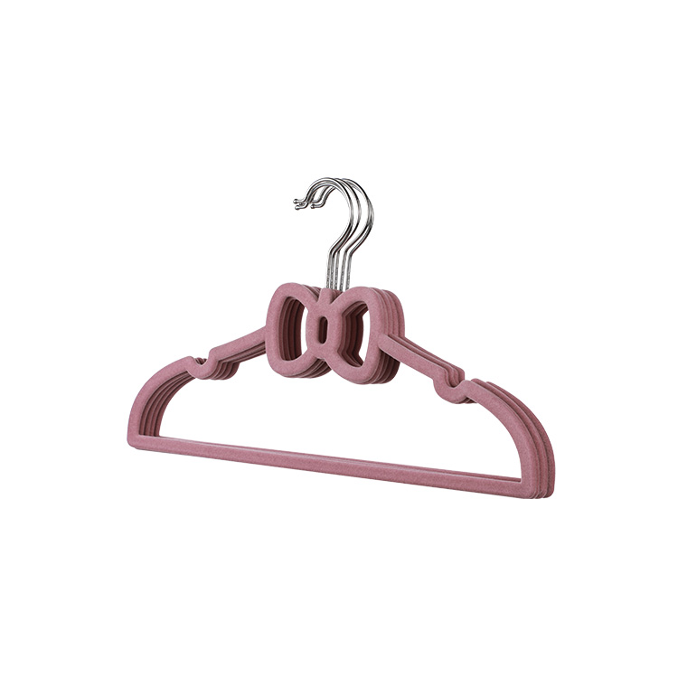 Colorful Cute Flocking Plastic Kids Clothes Hanger