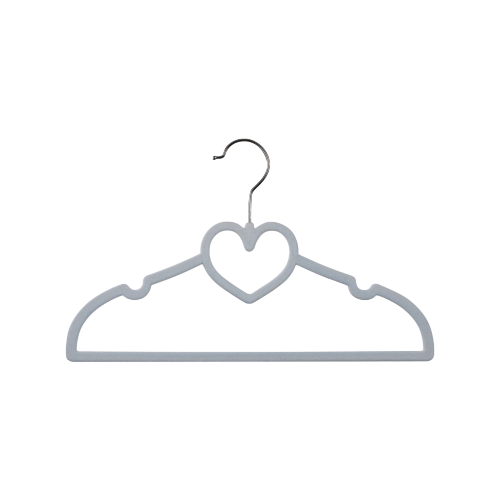 Cute Heart Shape Flocking Plastic Kids Clothes Hanger