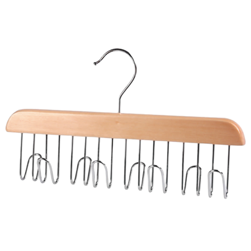 Wooden Belt Hanger with 6 Hooks