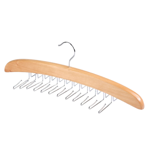 Multifunction Wooden Hanger for Belt Scaf Tie display