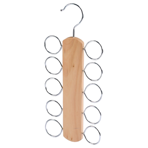 Multi Layer Natrual Wooden Tie & Belt Display Hanger