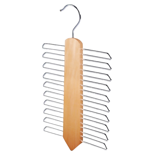 10 Layer Wooden Tie Hanger