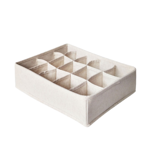 Foldable Poly-cotton 15 Grids Organizer Divider Storage Boxes