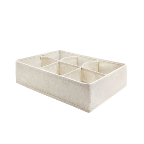 Collapsible Poly-cotton 6 Grids Organizer Divider Storage Boxes