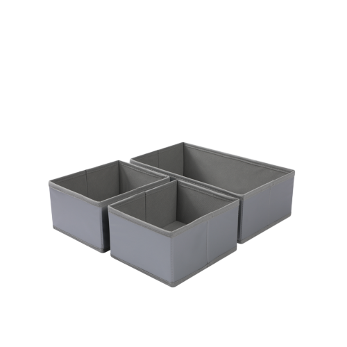 Foldable Set of 3 PEVA Cube Storage Box