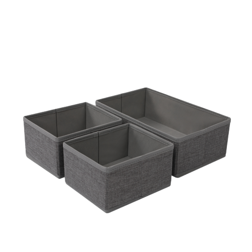 Set of 3pcs Faux Linen Drawer Organizer for Organization