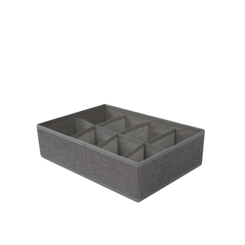 Faux Linen Foldable Storage Box with Dividers