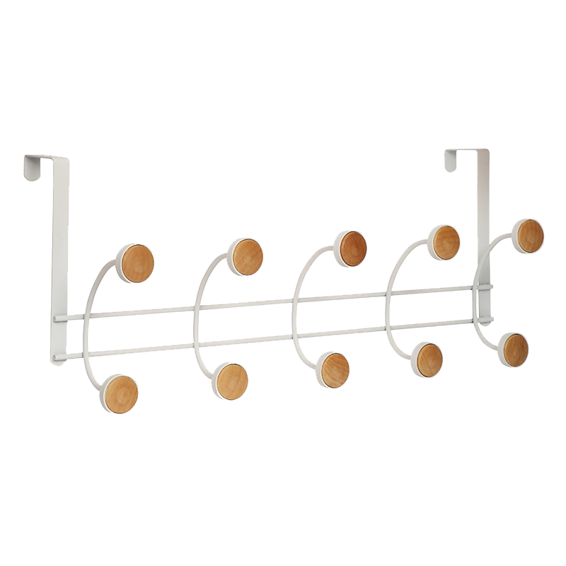 Homewear Steel Over Door Metal Hook with Wood Beads