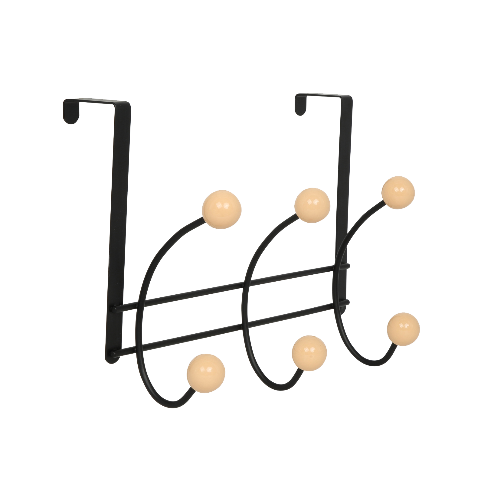 Homewear Steel Over Door Metal Hook with Wood Beads