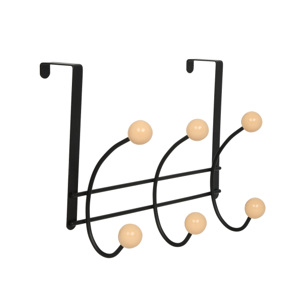 Homewear Steel Over Door Metal Hook with Wood Beads