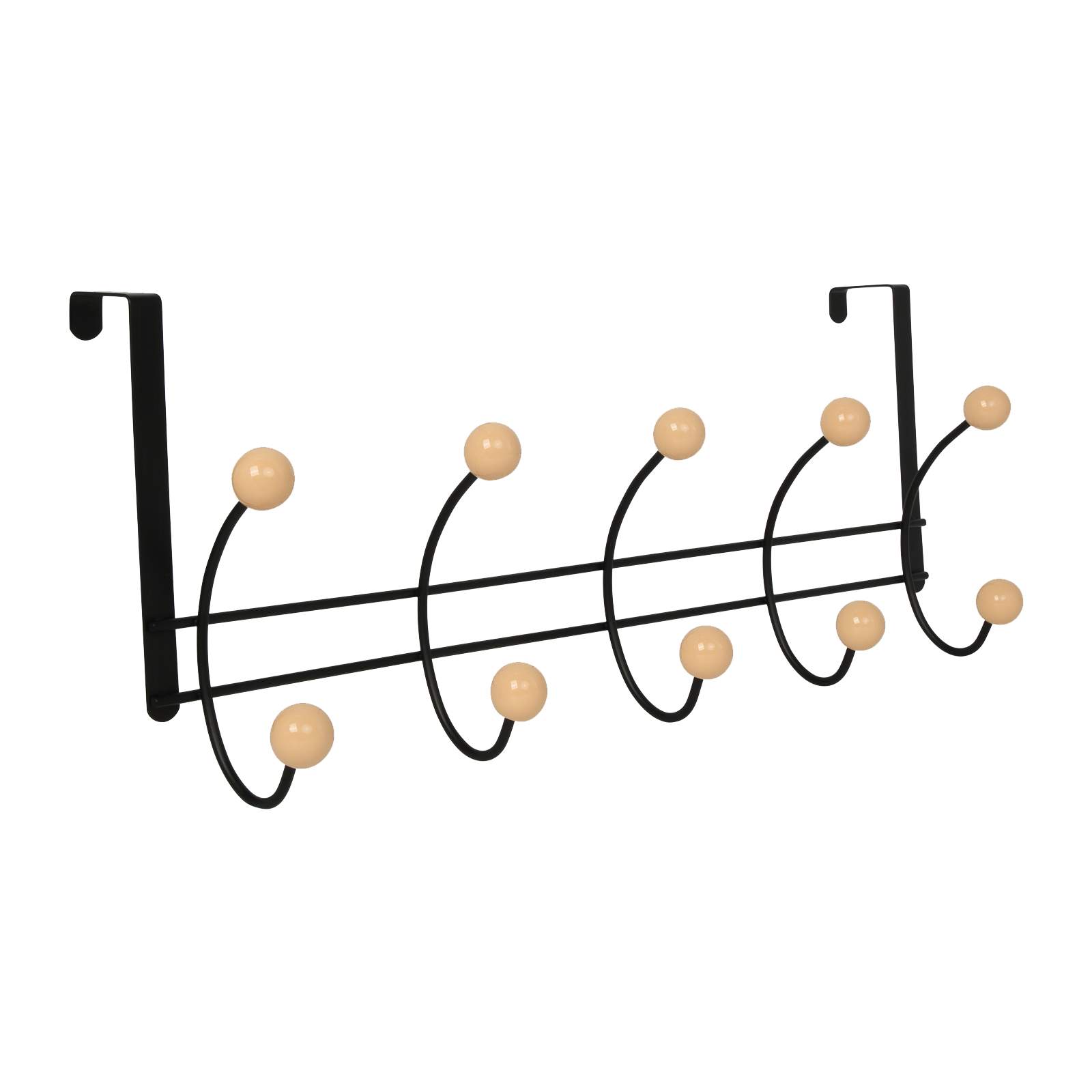 Homewear Steel Over Door Metal Hook with Wood Beads