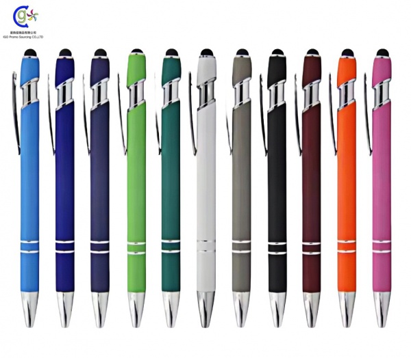 Multifunctional 2 In 1 Ball Stylus Soft Touch Screen Pen Metal Stylus pen