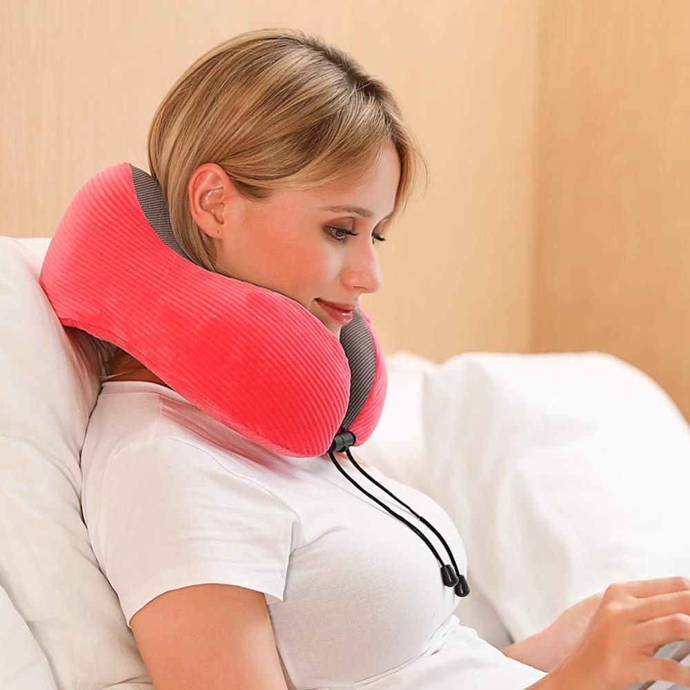 Wanhua Memory Foam Travel Pillow-Neck Pillow for Airplane Travel with Eye Masks and Ear plugs